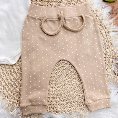 Conj. de Malha 3 peças- Gola Bordada com Borboletas - Off White e Areia